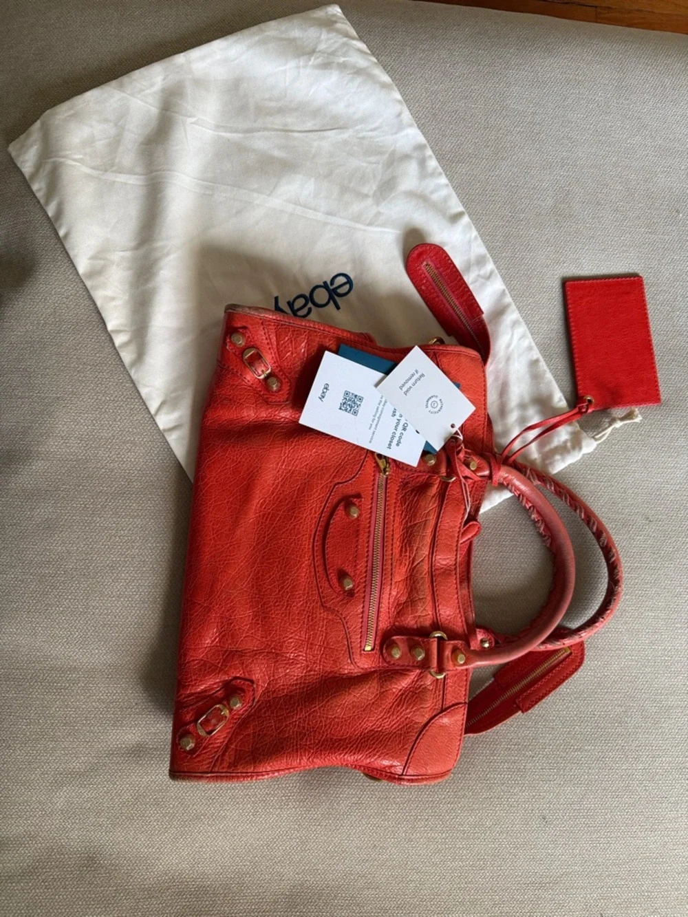 Balenciaga Rose Corail Lambskin Leather Giant 12 Gold Motorcycle City Bag - Picture 5 of 17